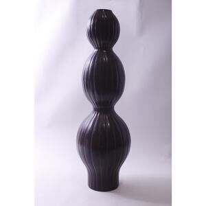 Large Vase, Ribbed, Wave Shape, 25 inches, Pottery, Vintage, ~ 250809-WH A-2